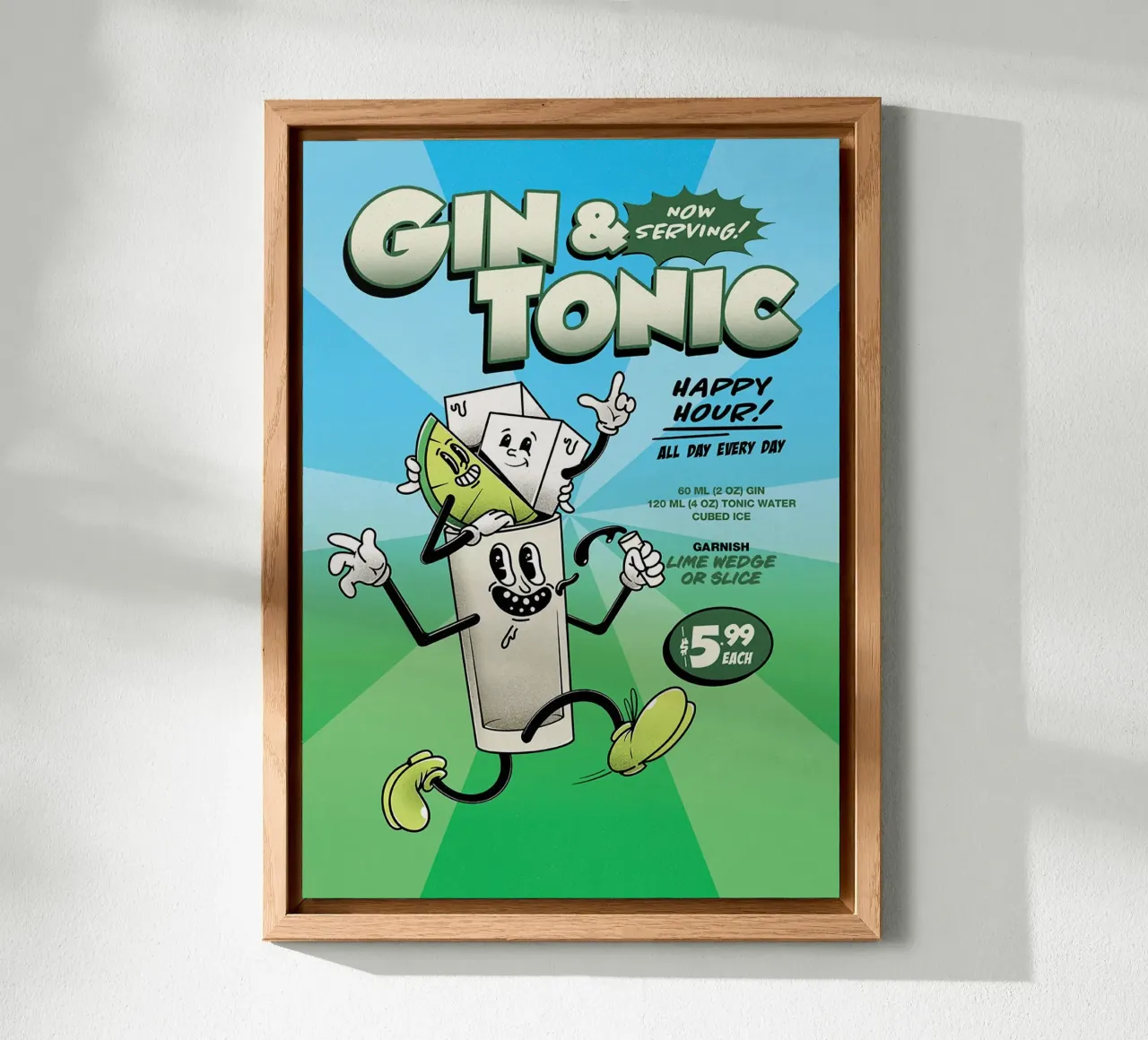 Cocktail Groovy a base di Gin e Tonic pannello forex da Michael Glock