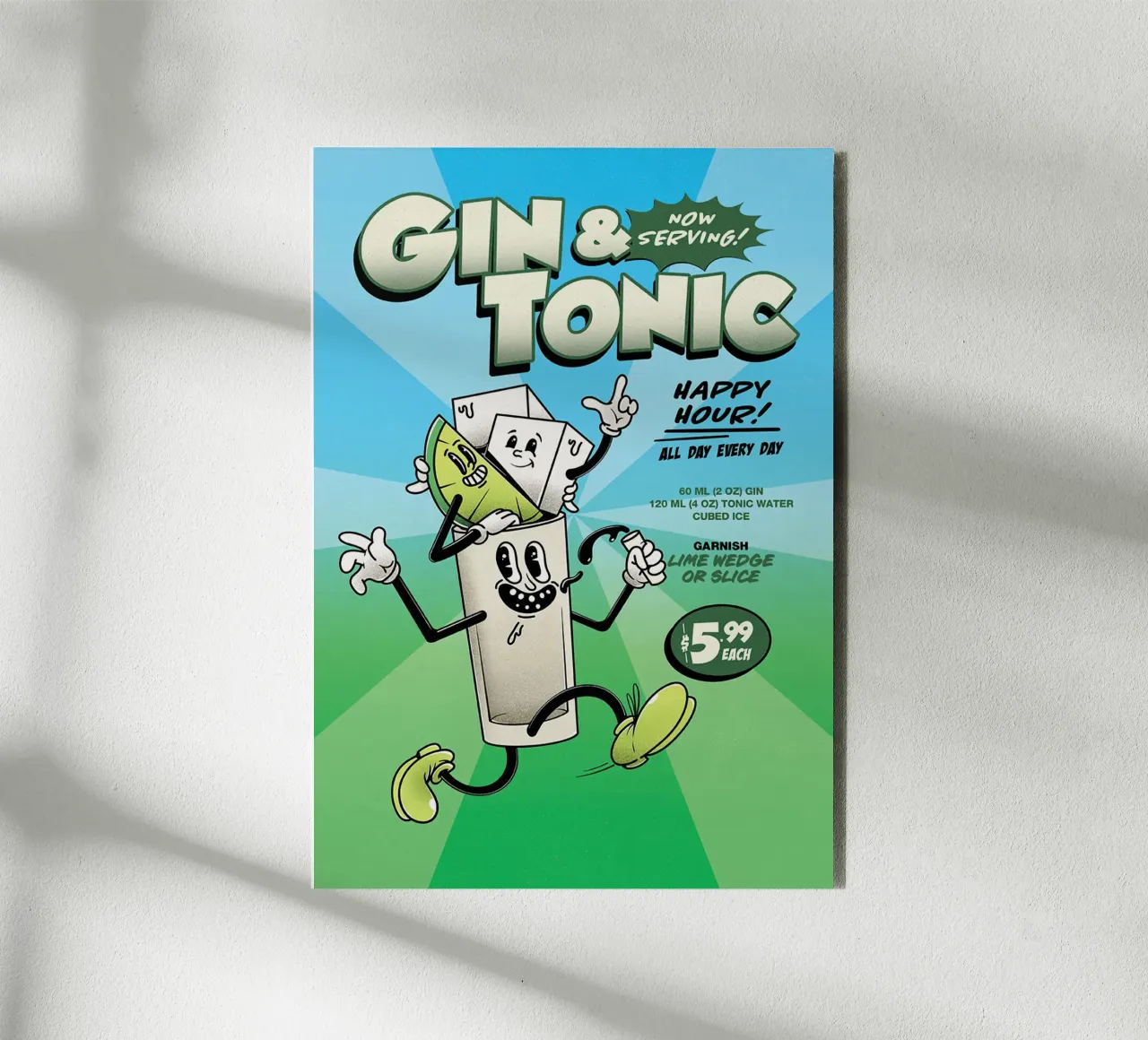 Cocktail Groovy a base di Gin e Tonic pannello forex da Michael Glock