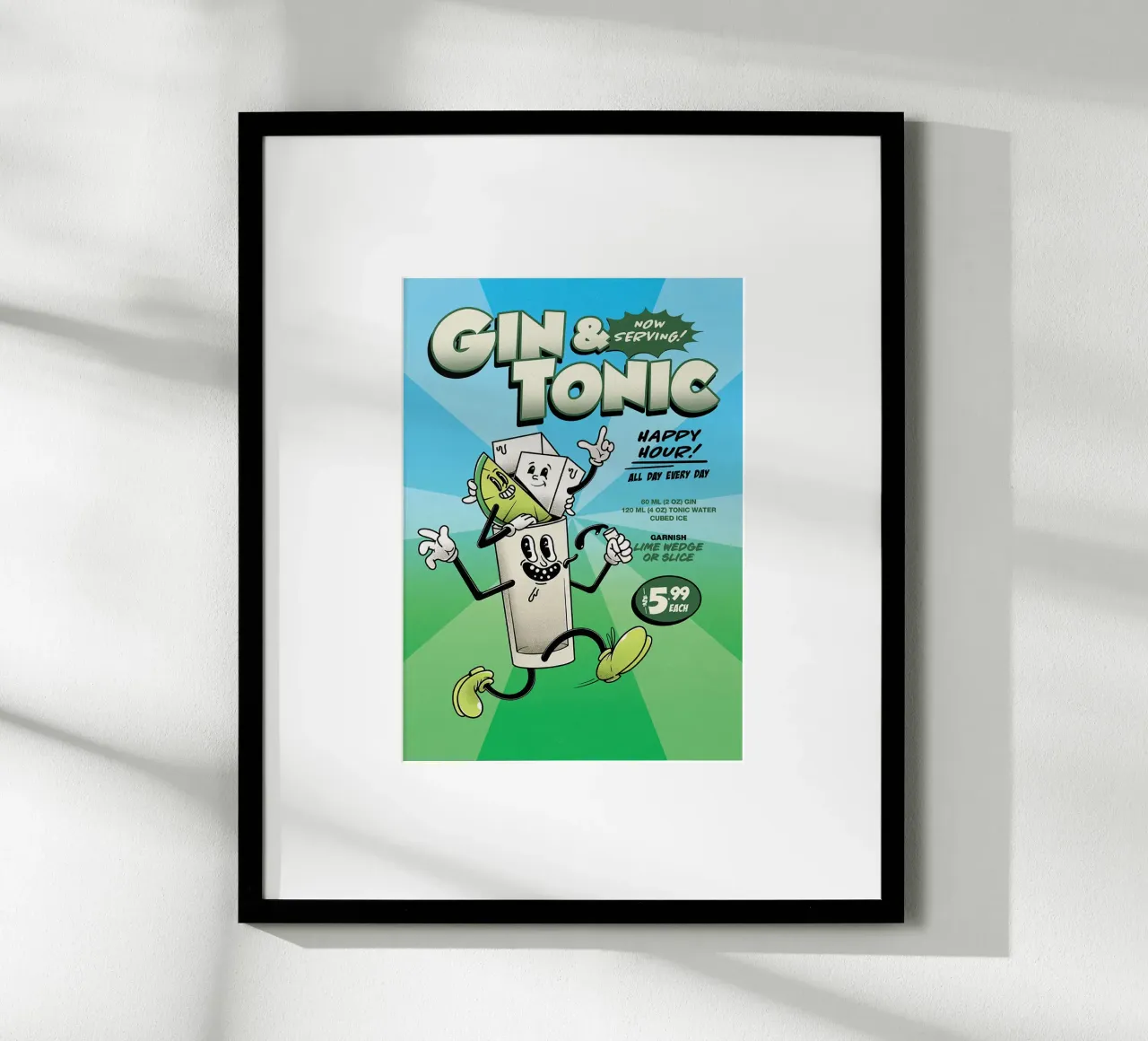 Cocktail Groovy a base di Gin e Tonic poster da Michael Glock
