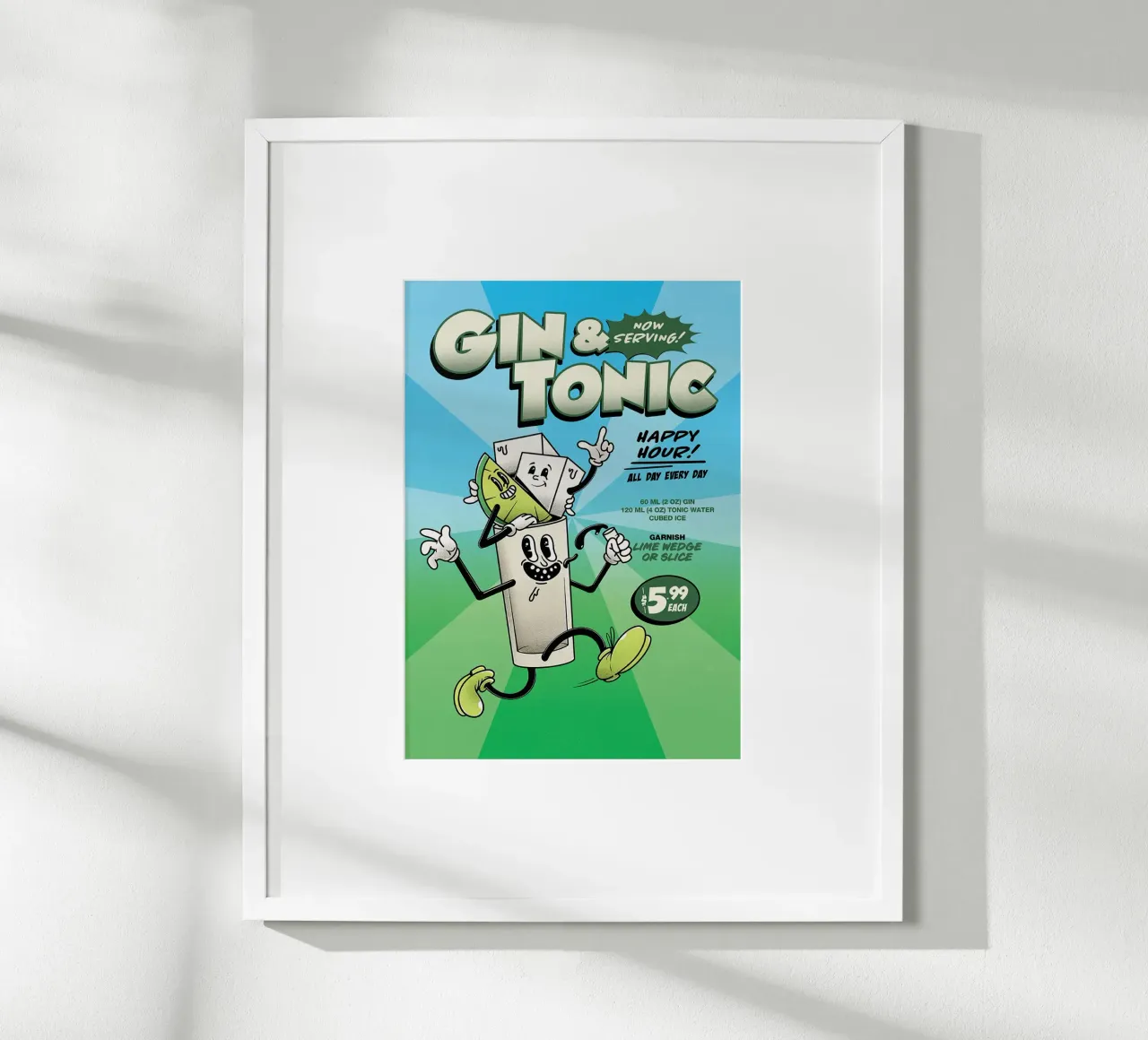Cocktail Groovy a base di Gin e Tonic poster da Michael Glock
