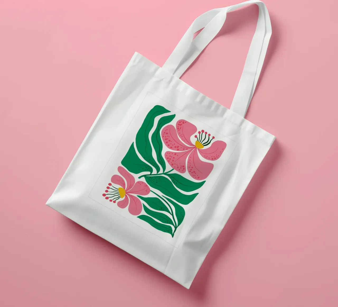 Pink Lily Abstraction borsa in juta da LisaArtes