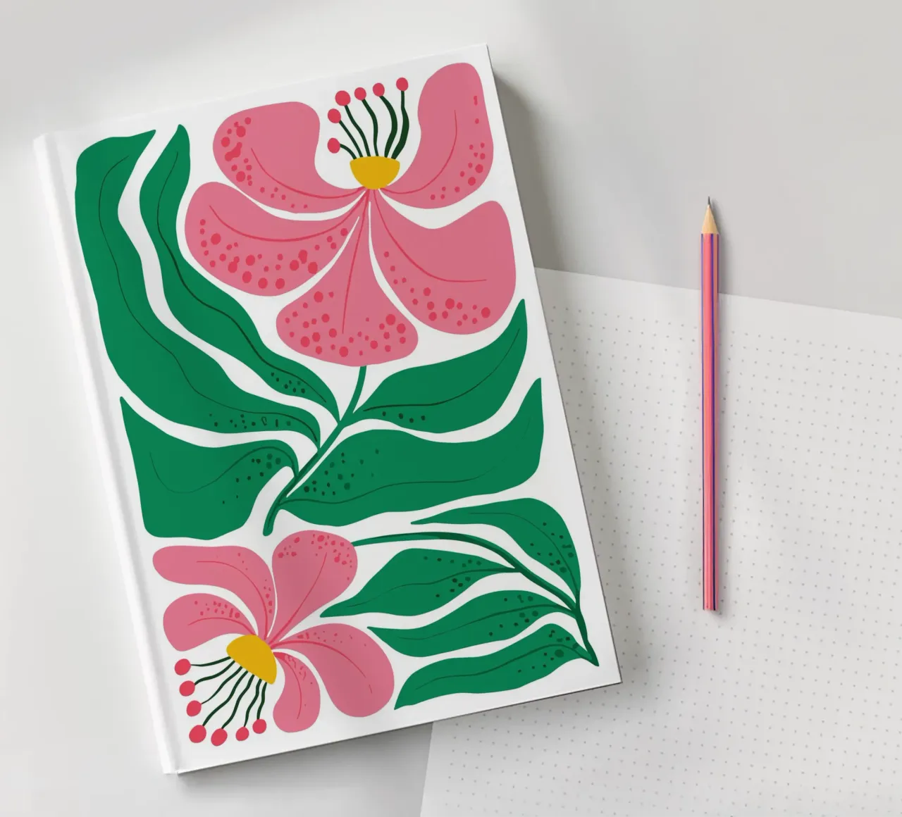 Pink Lily Abstraction notebook by LisaArtes