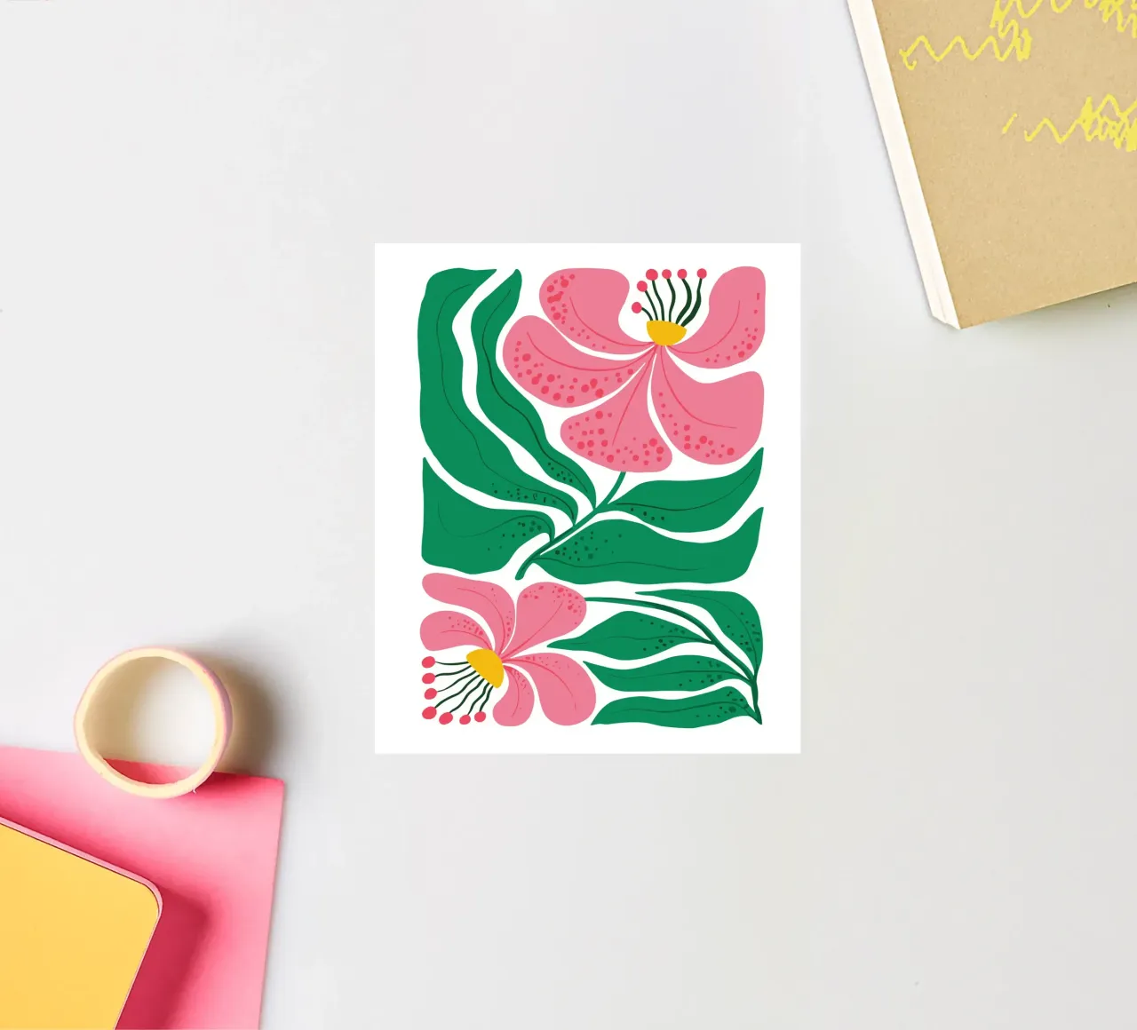 Pink Lily Abstraction adesivo da LisaArtes