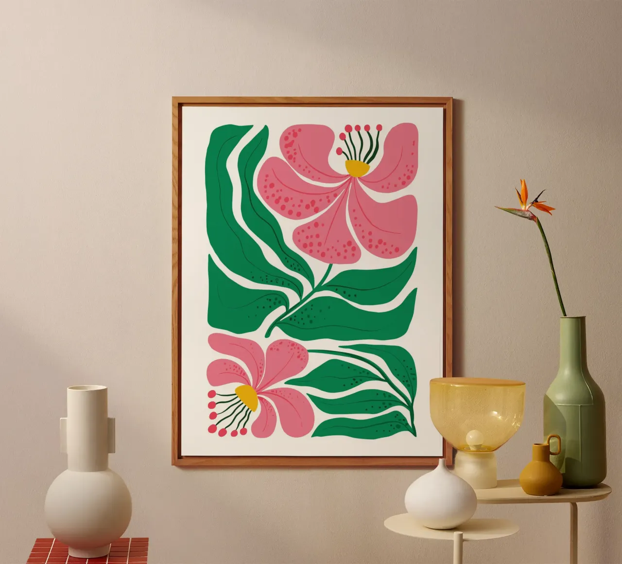 Pink Lily Abstraction alluminio dibond da LisaArtes