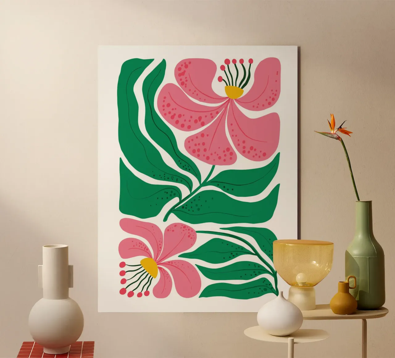 Pink Lily Abstraction alluminio dibond da LisaArtes
