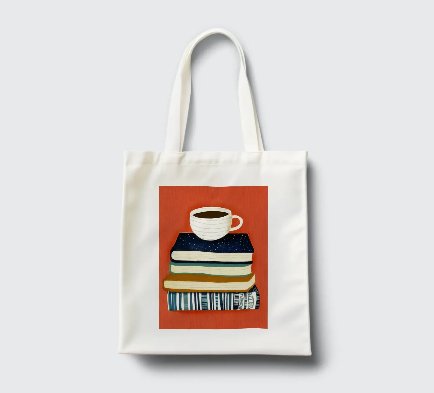 Caffè e libri borsa in juta da Curious Canvas