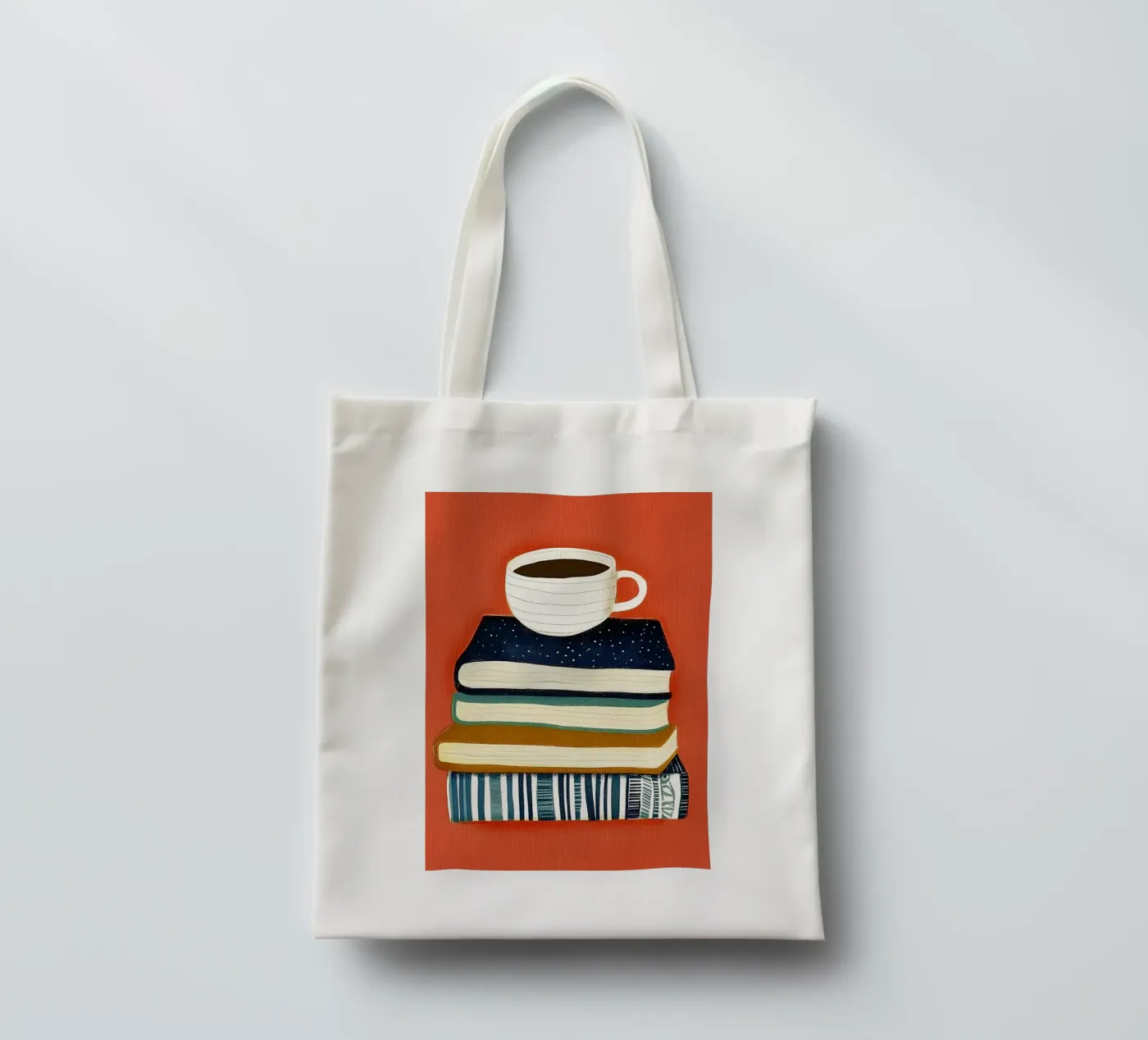 Caffè e libri borsa in juta da Curious Canvas