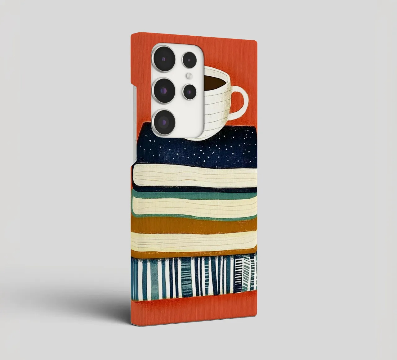 Coffee and books samsung phone case by Curious Canvas