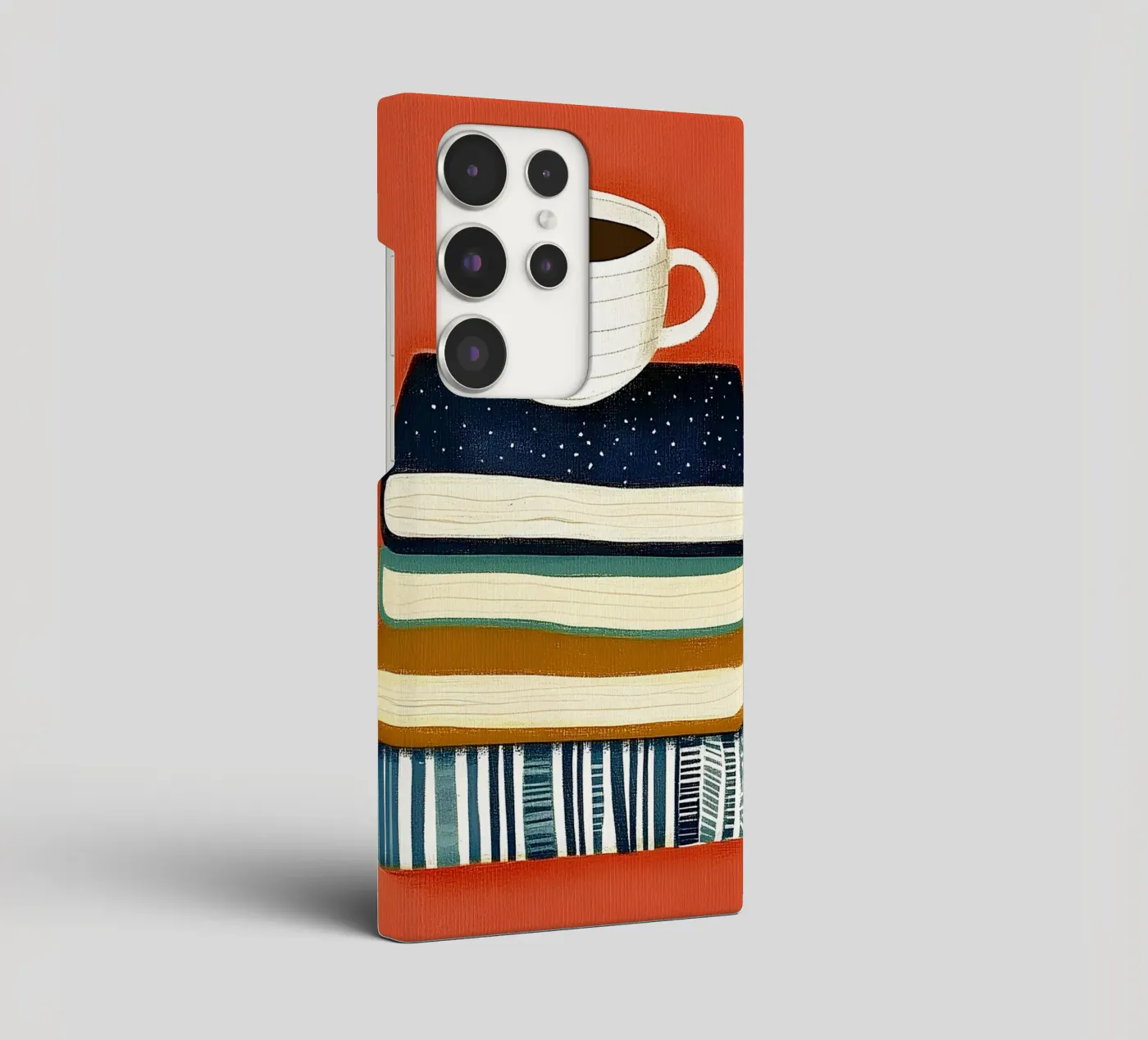 Caffè e libri cover samsung da Curious Canvas