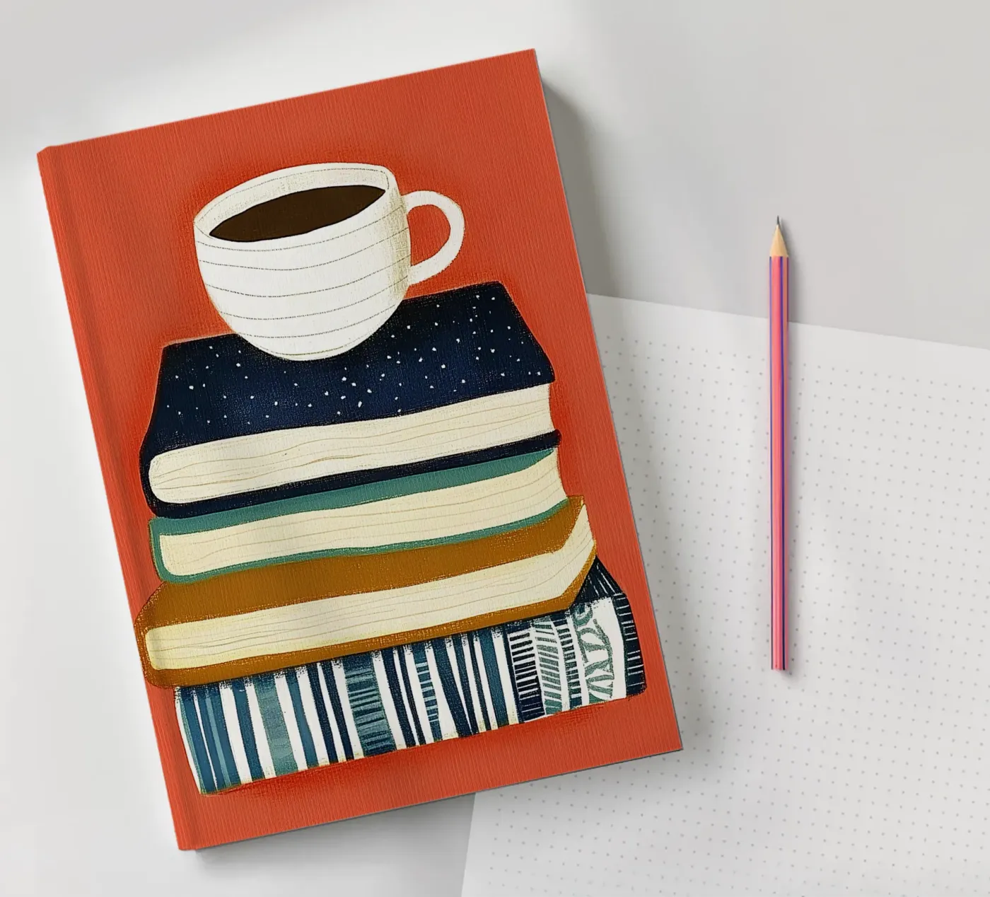 Caffè e libri quaderno da Curious Canvas