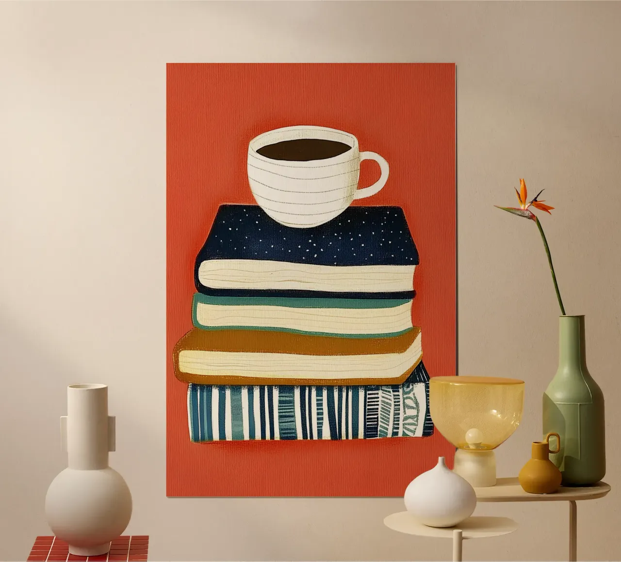 Caffè e libri poster da Curious Canvas