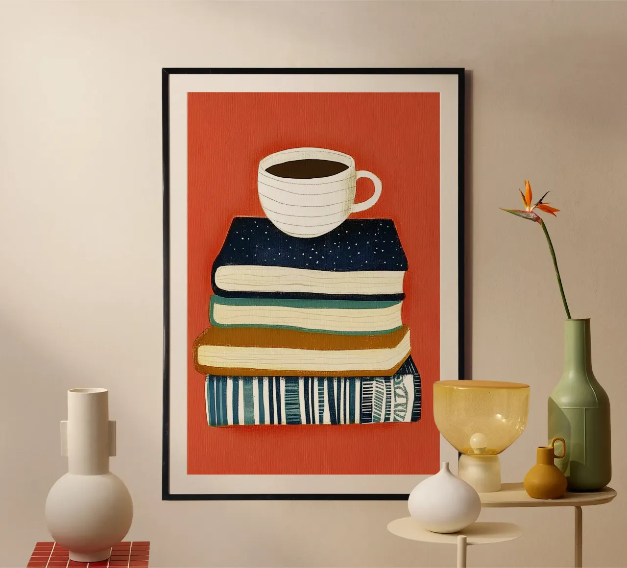 Caffè e libri poster da Curious Canvas