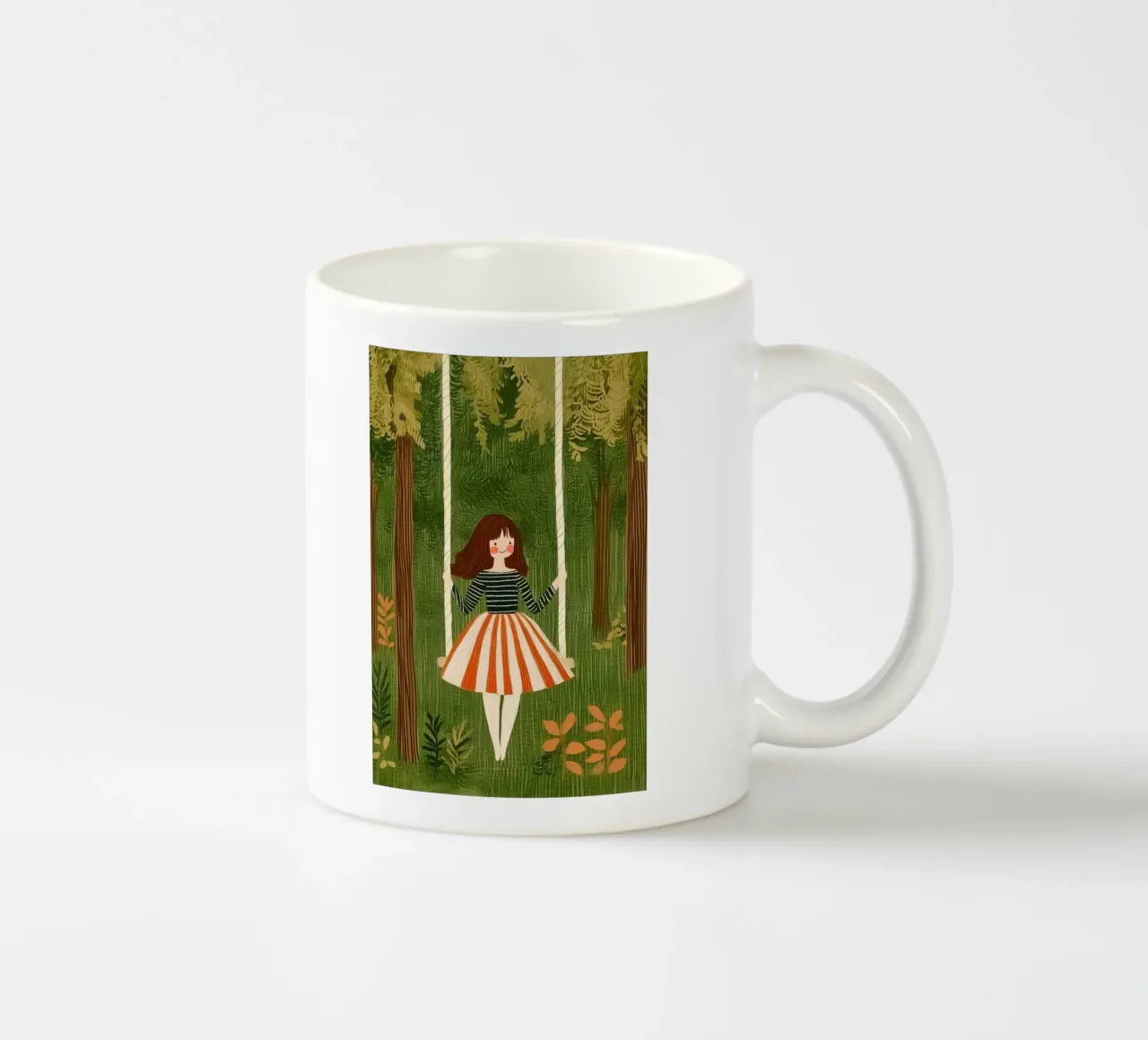 Altalena nella foresta tazza in ceramica da Curious Canvas