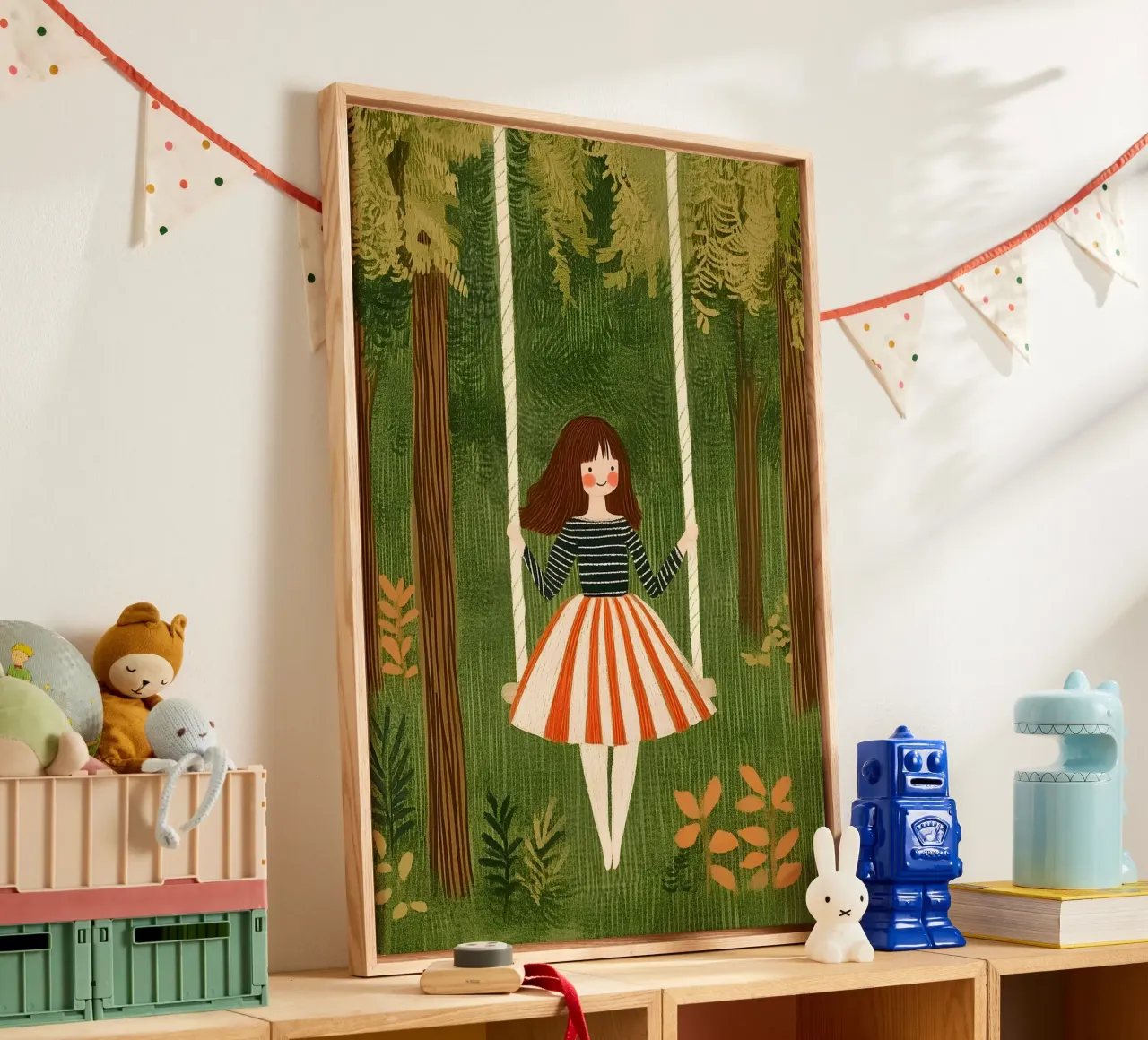 Swing in the forest canvas by Curious Canvas