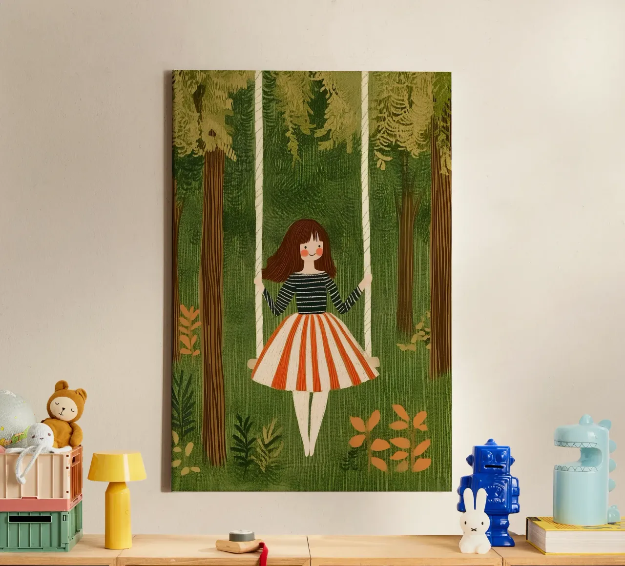 Swing in the forest canvas by Curious Canvas