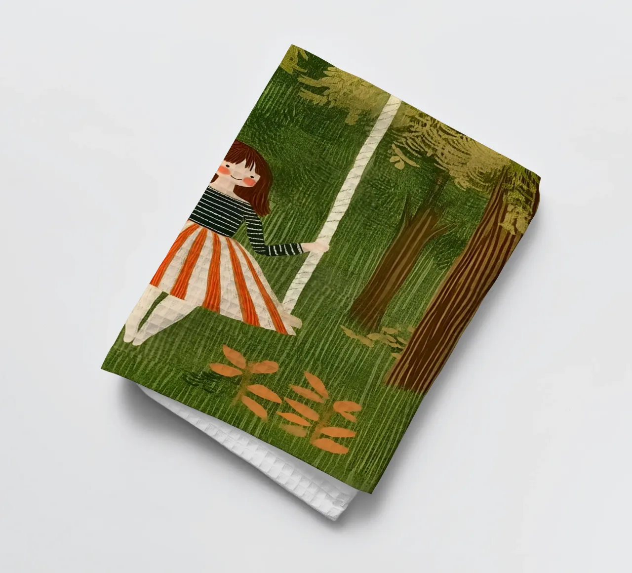 Balançoire dans la forêt torchon de Curious Canvas