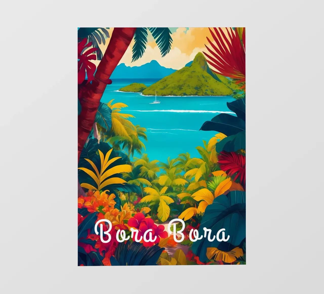 Bora Bora Sud Pacifico Scena tropicale telo in pvc da Charnwood Prints
