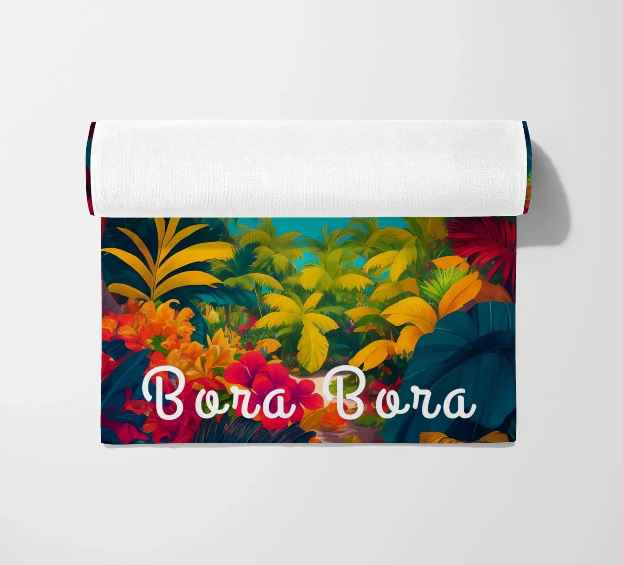 Bora Bora Sud Pacifico Scena tropicale telo mare da Charnwood Prints