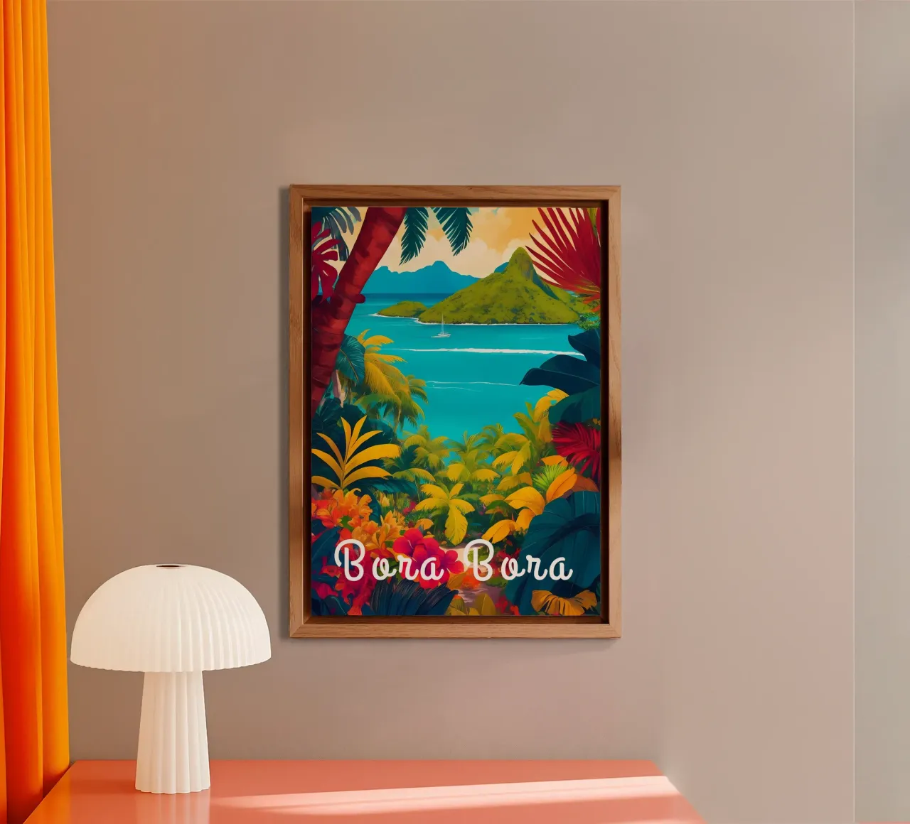 Bora Bora Sud Pacifico Scena tropicale alluminio dibond da Charnwood Prints