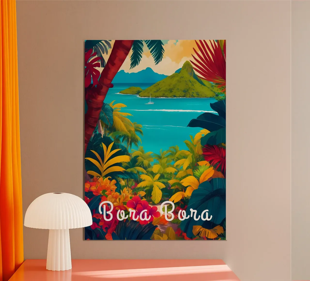 Bora Bora Sud Pacifico Scena tropicale alluminio dibond da Charnwood Prints