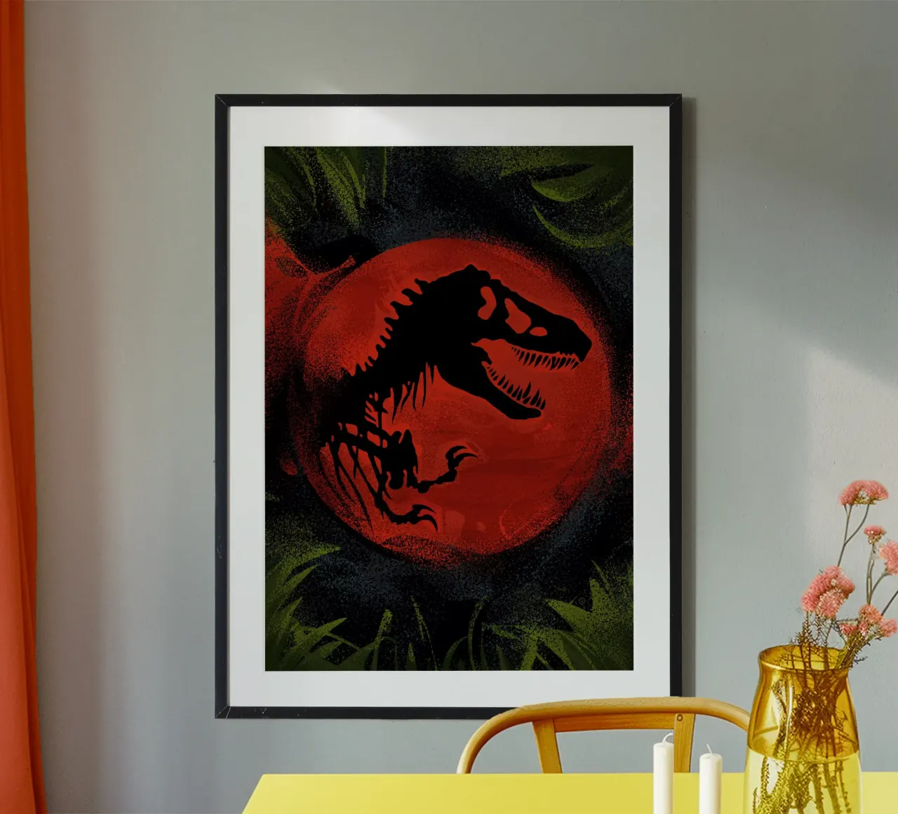 Jurassic Park poster con telaio in plastica da nabakumov