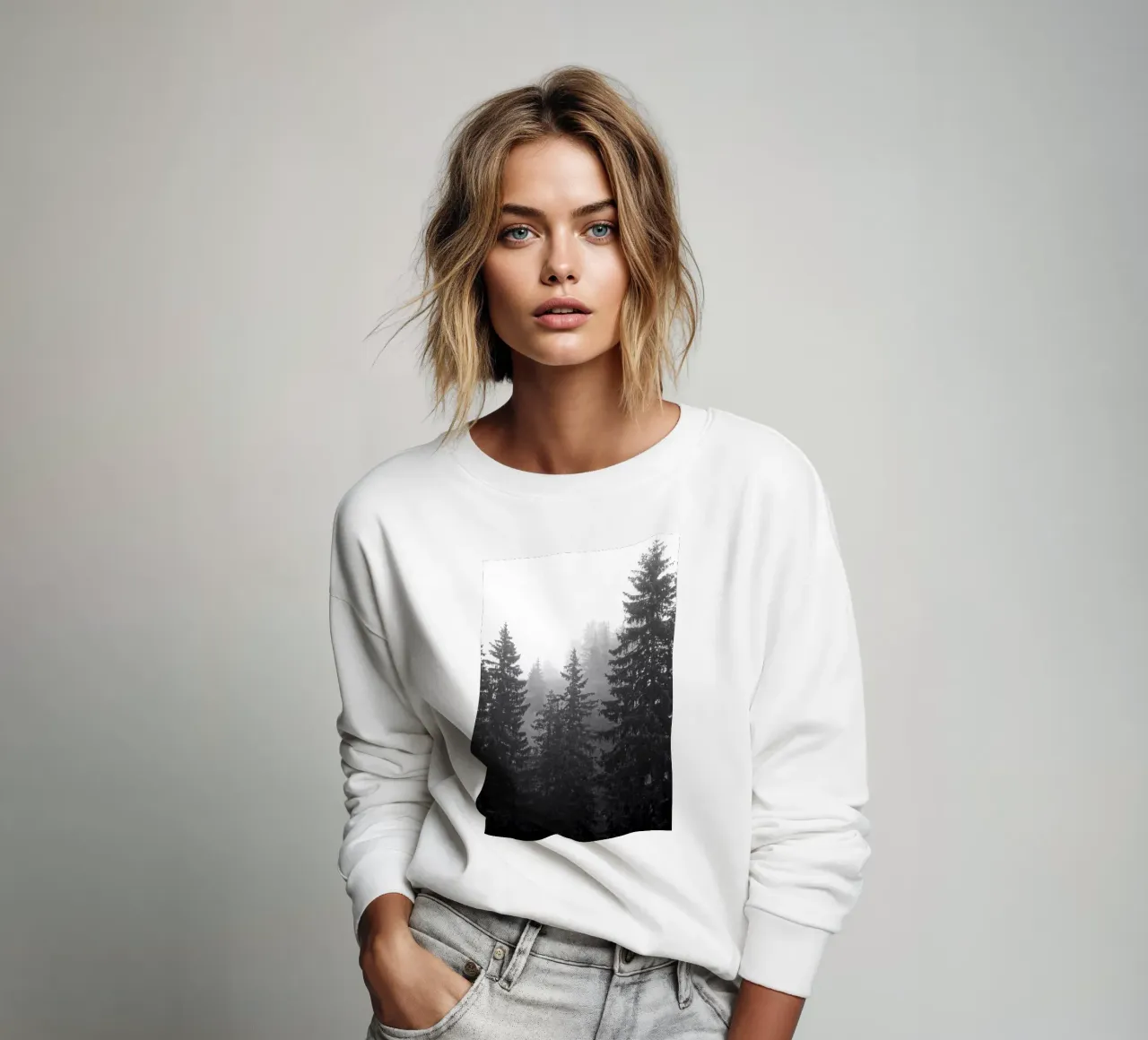 Foggy coniferous forest felpa da Fjöllart