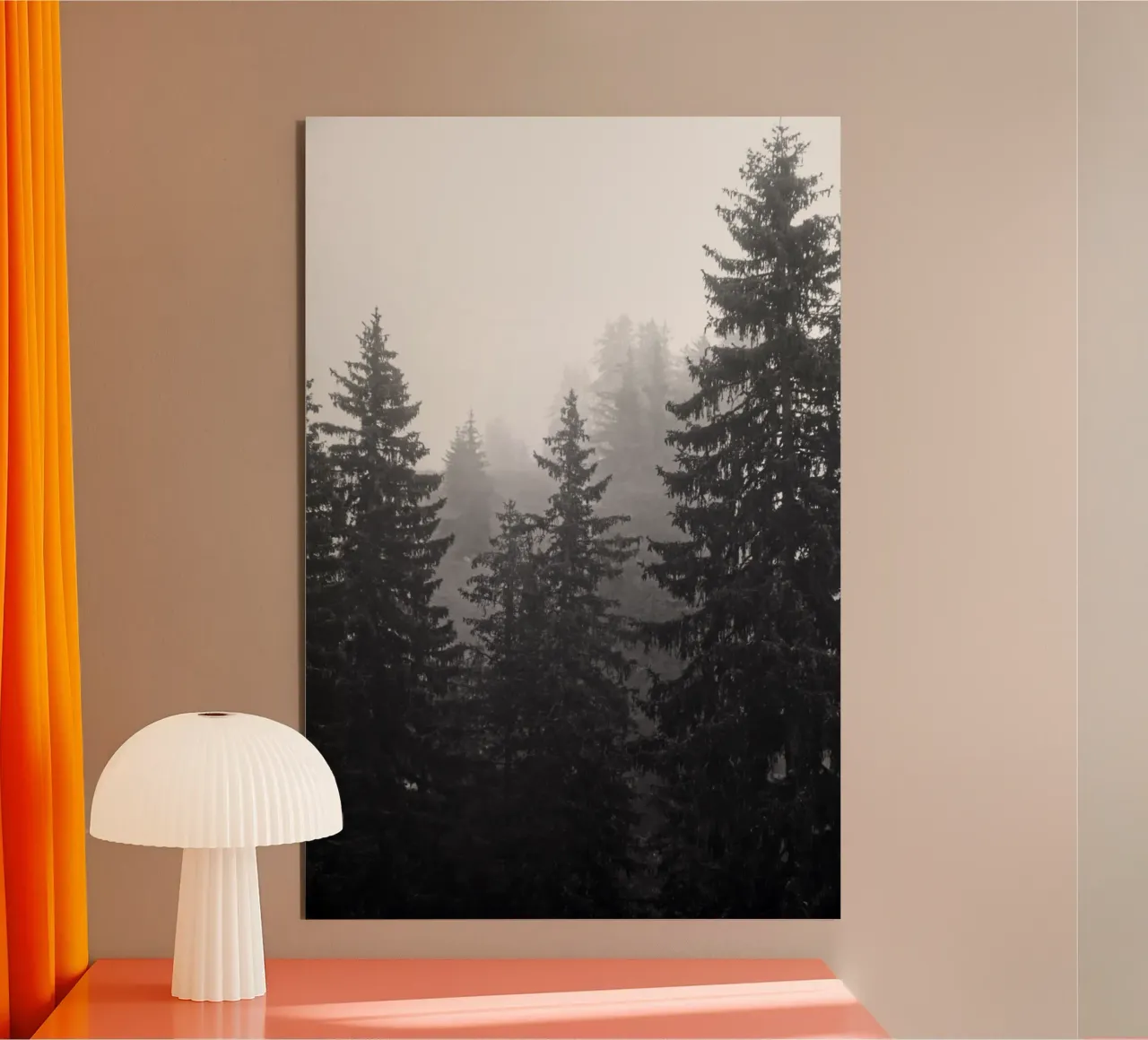 Foggy coniferous forest alluminio dibond da Fjöllart
