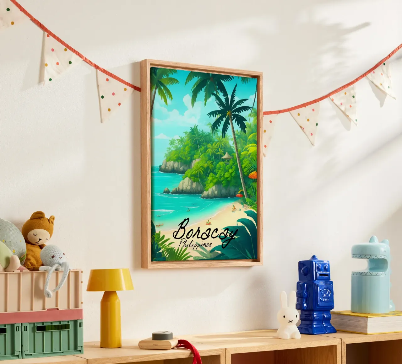 Boracay Filippijnen Reizen canvas met Baklijst van Charnwood Prints