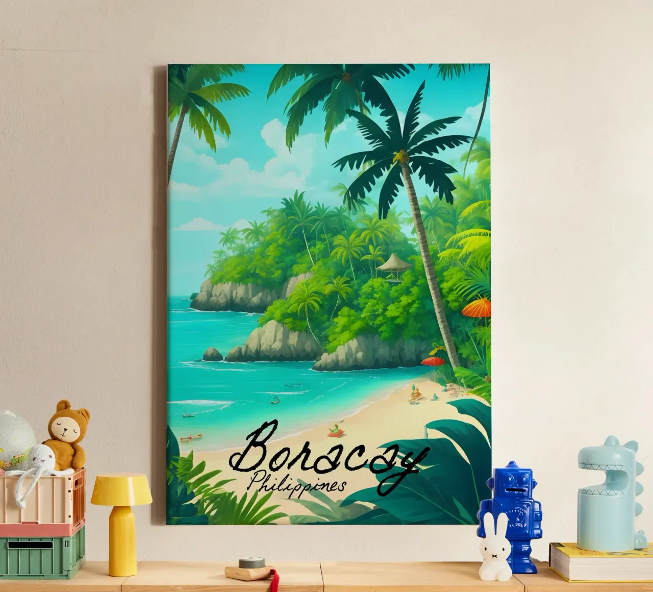 Boracay Filippijnen Reizen canvas met Baklijst van Charnwood Prints