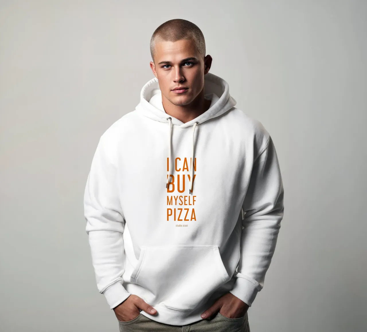 I Can Buy Myself Pizza - italienisches Lebensgefühl felpa con cappuccio da studio scusi