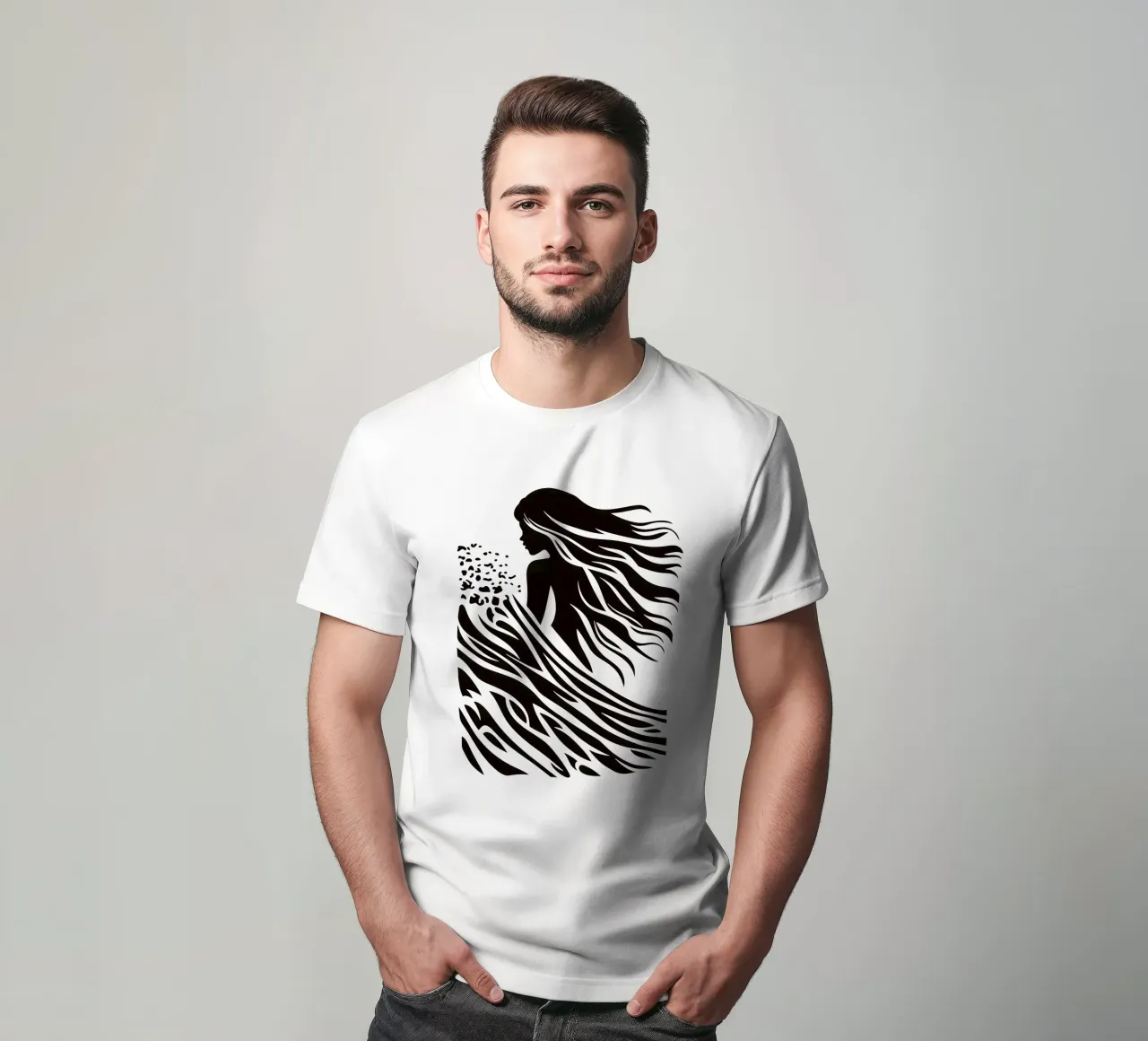 Minimalistisches Surfer-Design t-shirt da Autofocus
