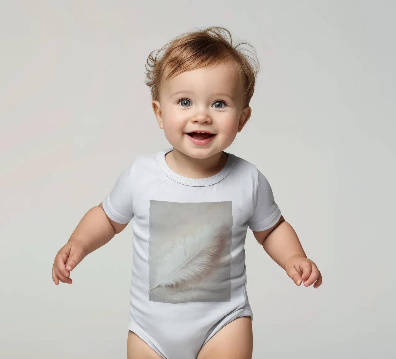 Un singolo pennacchio V2 body neonato maniche corte da luxi&lace