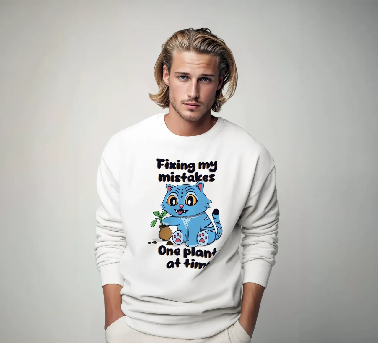 Fixing my mistakes - Derpy Tiger sweatshirt by Loobs
