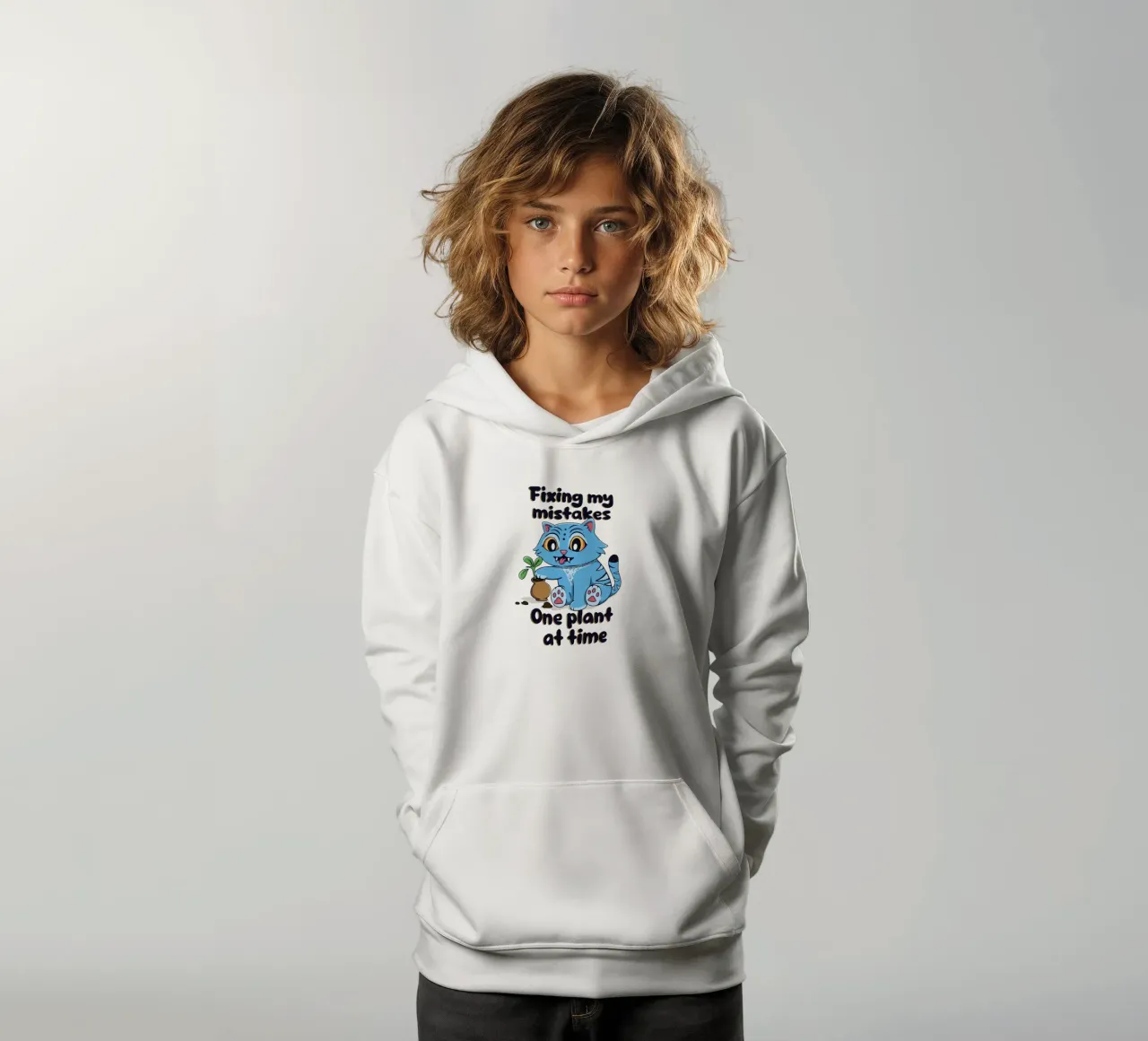Correggere i miei errori - Derpy Tiger felpa bambino con cappuccio da Loobs