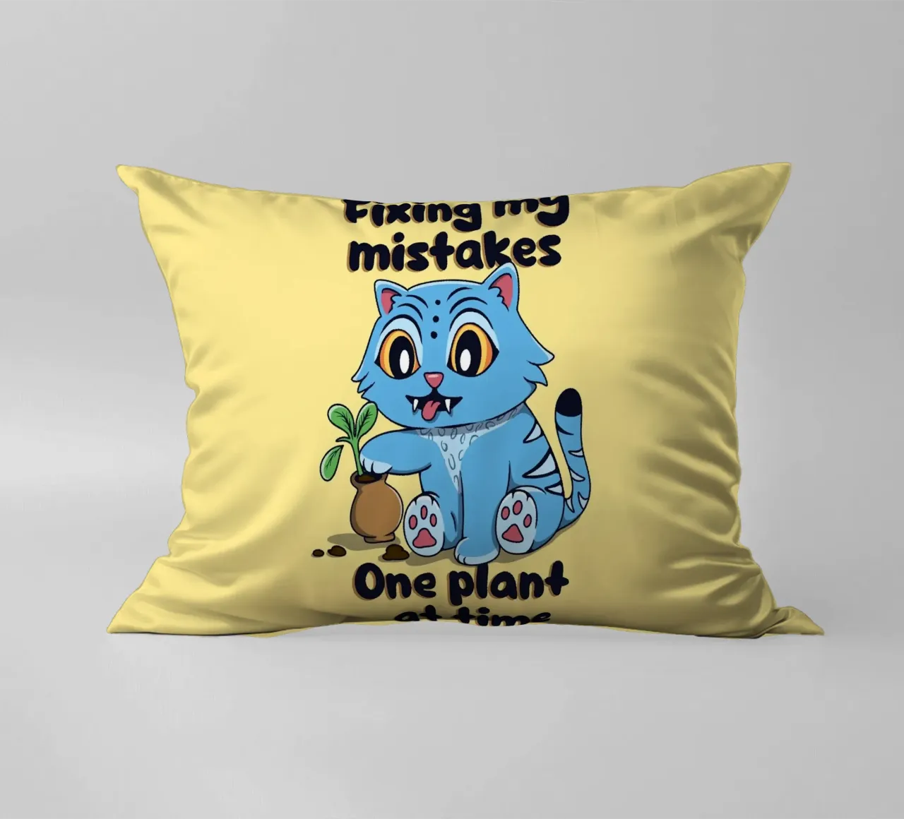 Fixing my mistakes - Derpy Tiger decorative cushion by Loobs