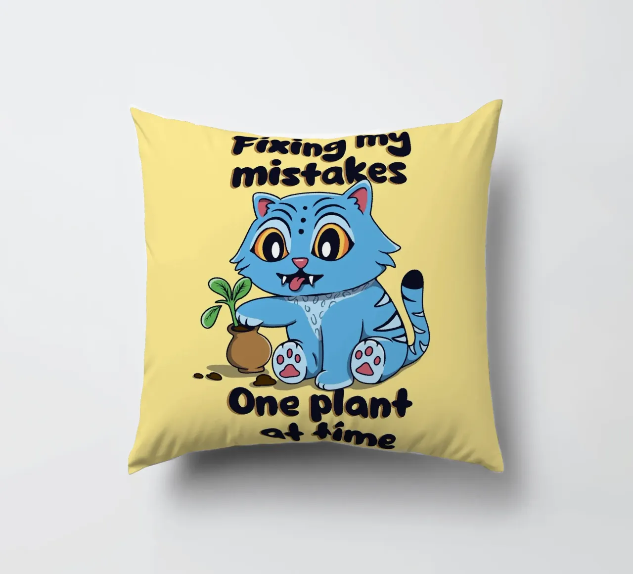 Fixing my mistakes - Derpy Tiger decorative cushion by Loobs
