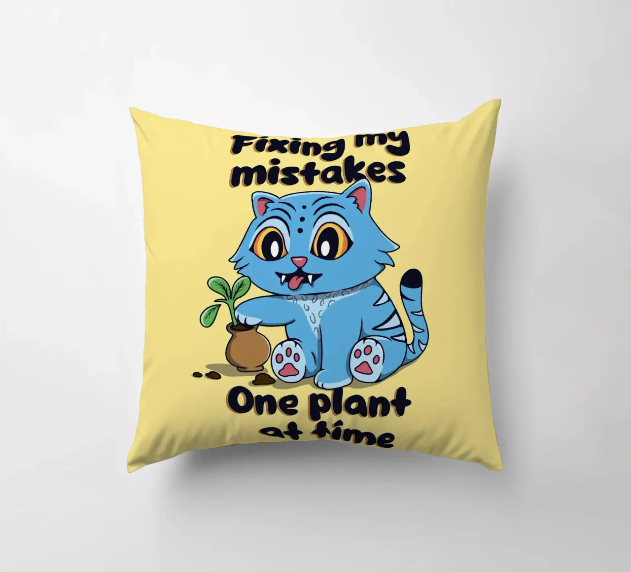 Fixing my mistakes - Derpy Tiger decorative cushion by Loobs