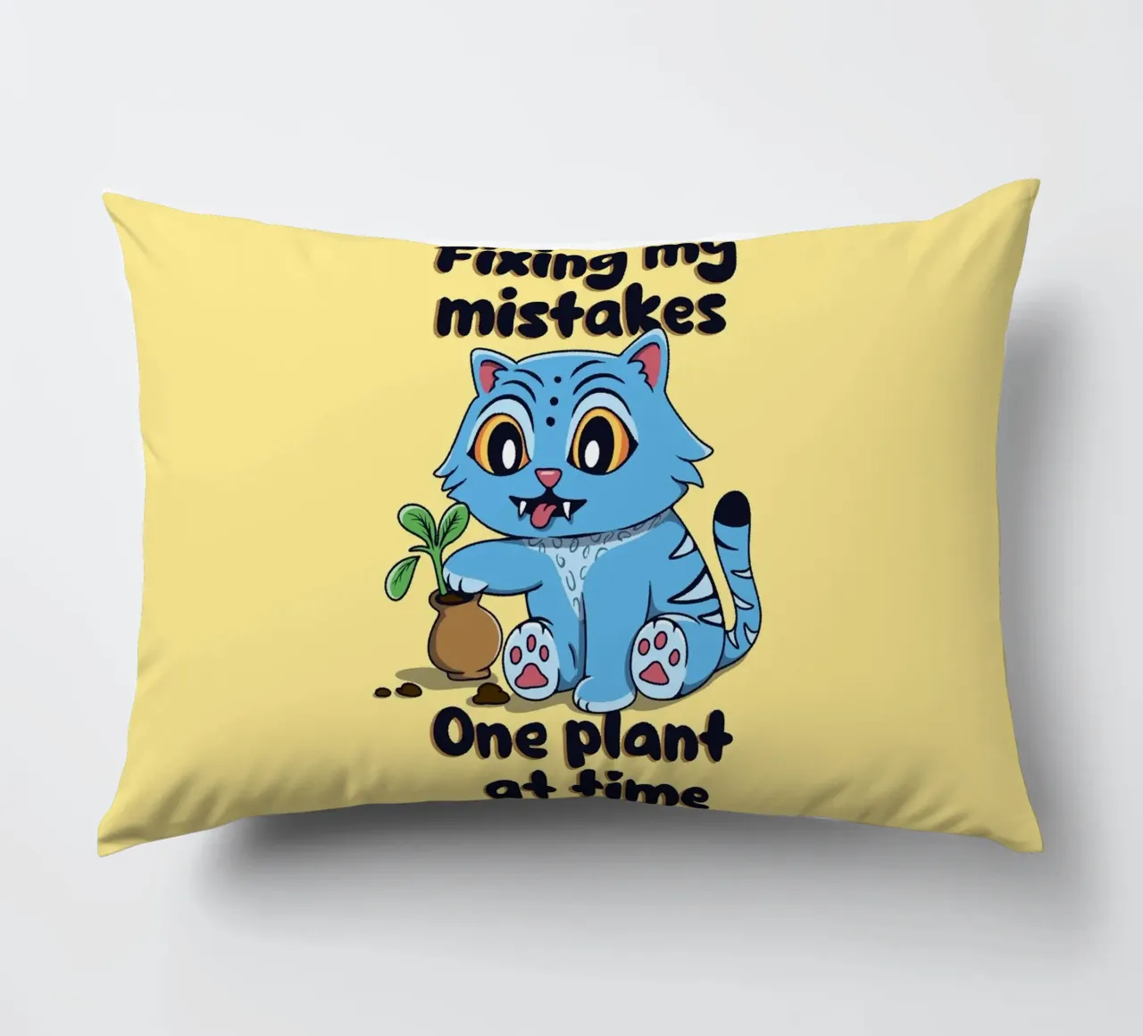 Fixing my mistakes - Derpy Tiger decorative cushion by Loobs