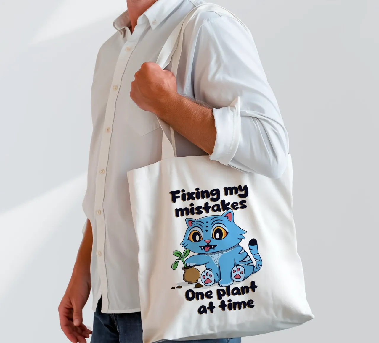 Correggere i miei errori - Derpy Tiger borsa in juta da Loobs