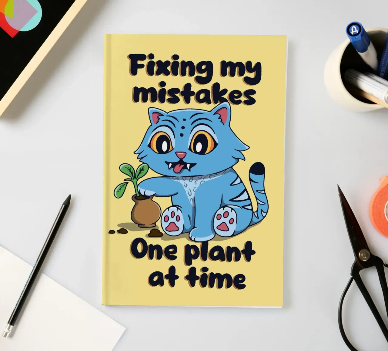 Fixing my mistakes - Derpy Tiger notebook by Loobs