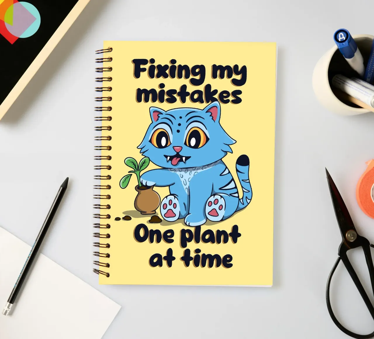 Fixing my mistakes - Derpy Tiger spiral notebook by Loobs