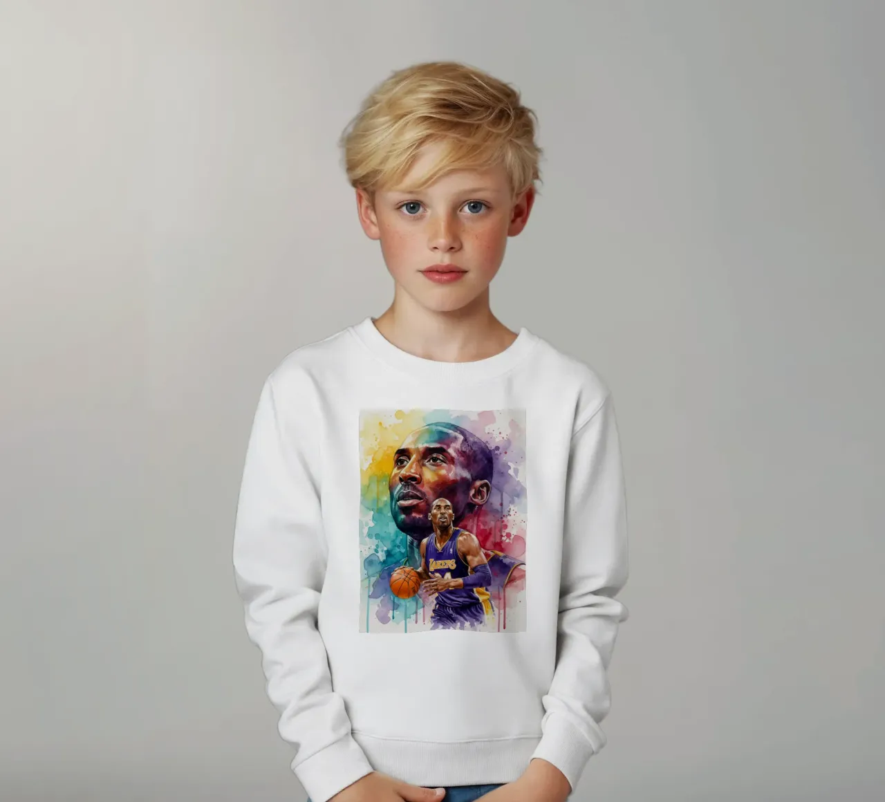 Kobe Bryant arte astratta colorata felpa bambino da Kalis