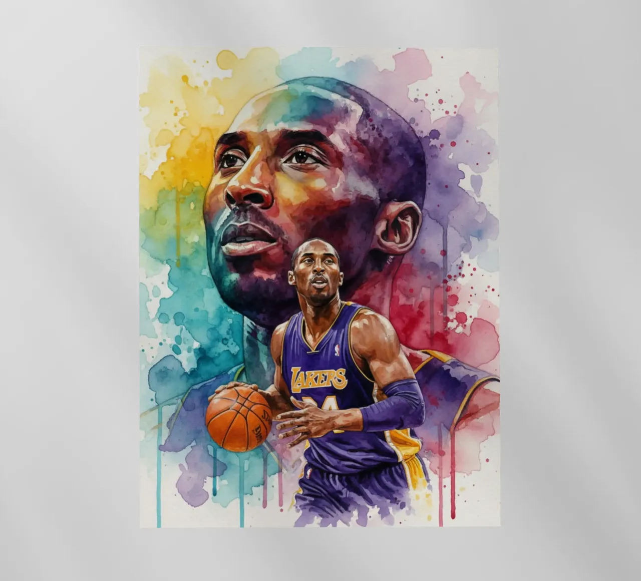 Kobe Bryant arte astratta colorata pellicola backlit da Kalis
