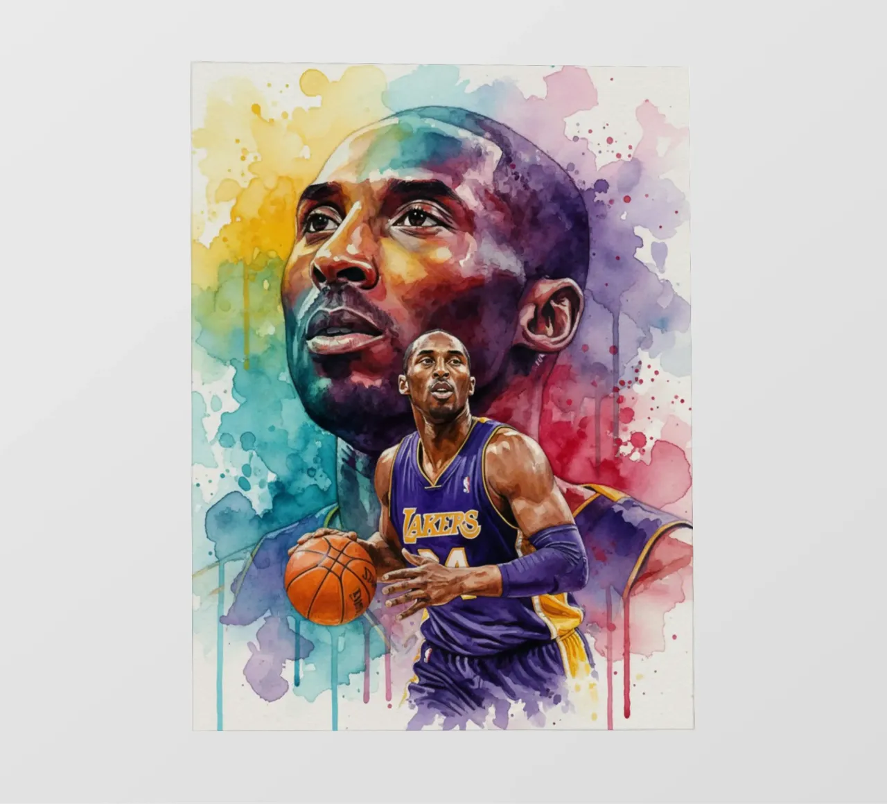 Kobe Bryant arte astratta colorata pellicola backlit da Kalis