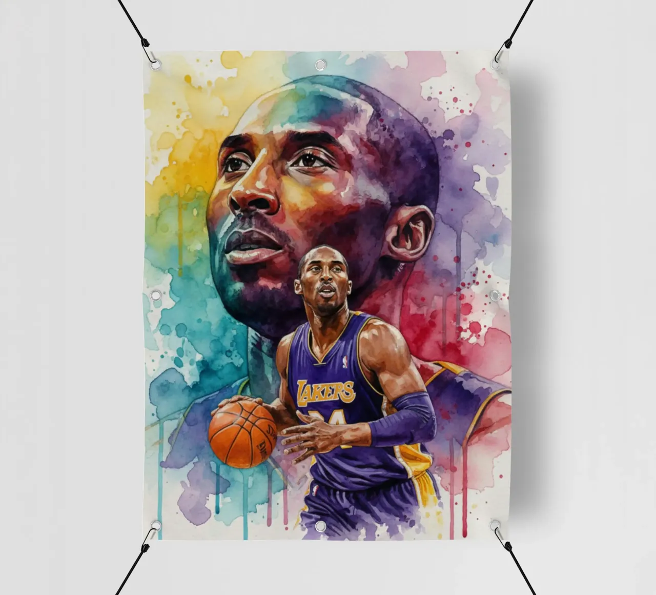 Kobe Bryant arte astratta colorata telo in pvc da Kalis