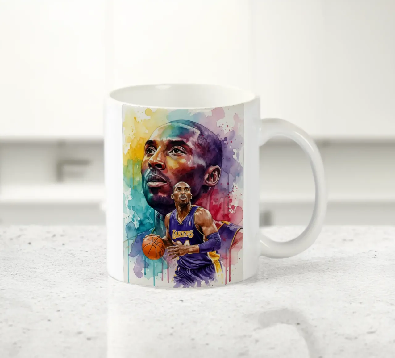 Kobe Bryant arte astratta colorata tazza in ceramica da Kalis