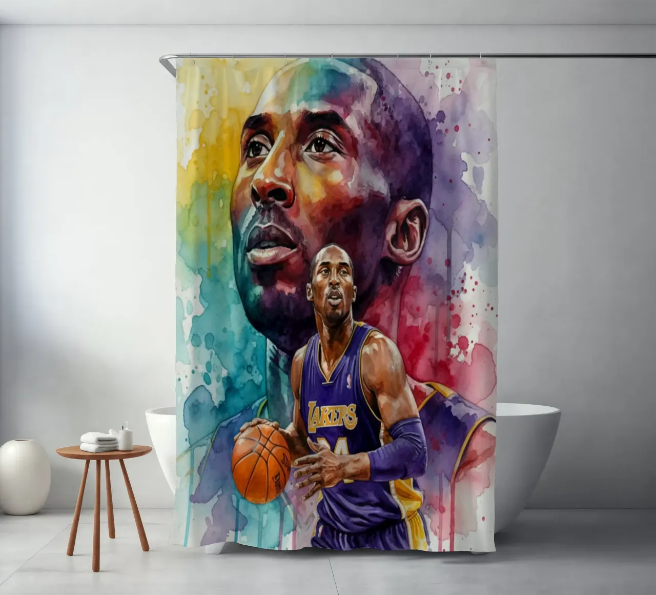 Kobe Bryant abstracte kleurrijke kunst douchegordijn van Kalis