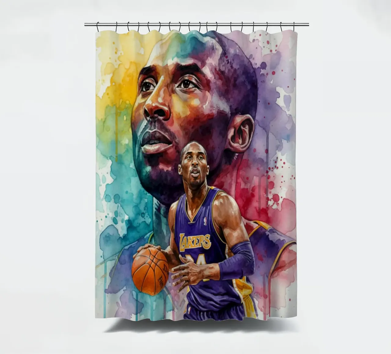 Kobe Bryant abstracte kleurrijke kunst douchegordijn van Kalis