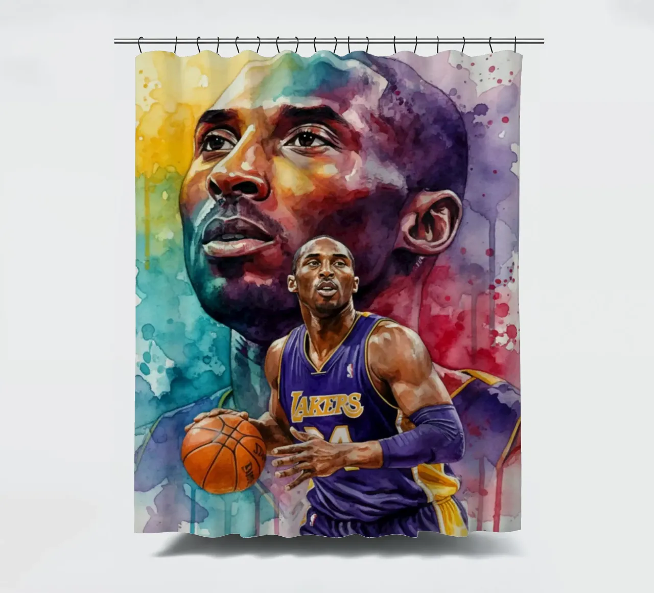 Kobe Bryant abstracte kleurrijke kunst douchegordijn van Kalis