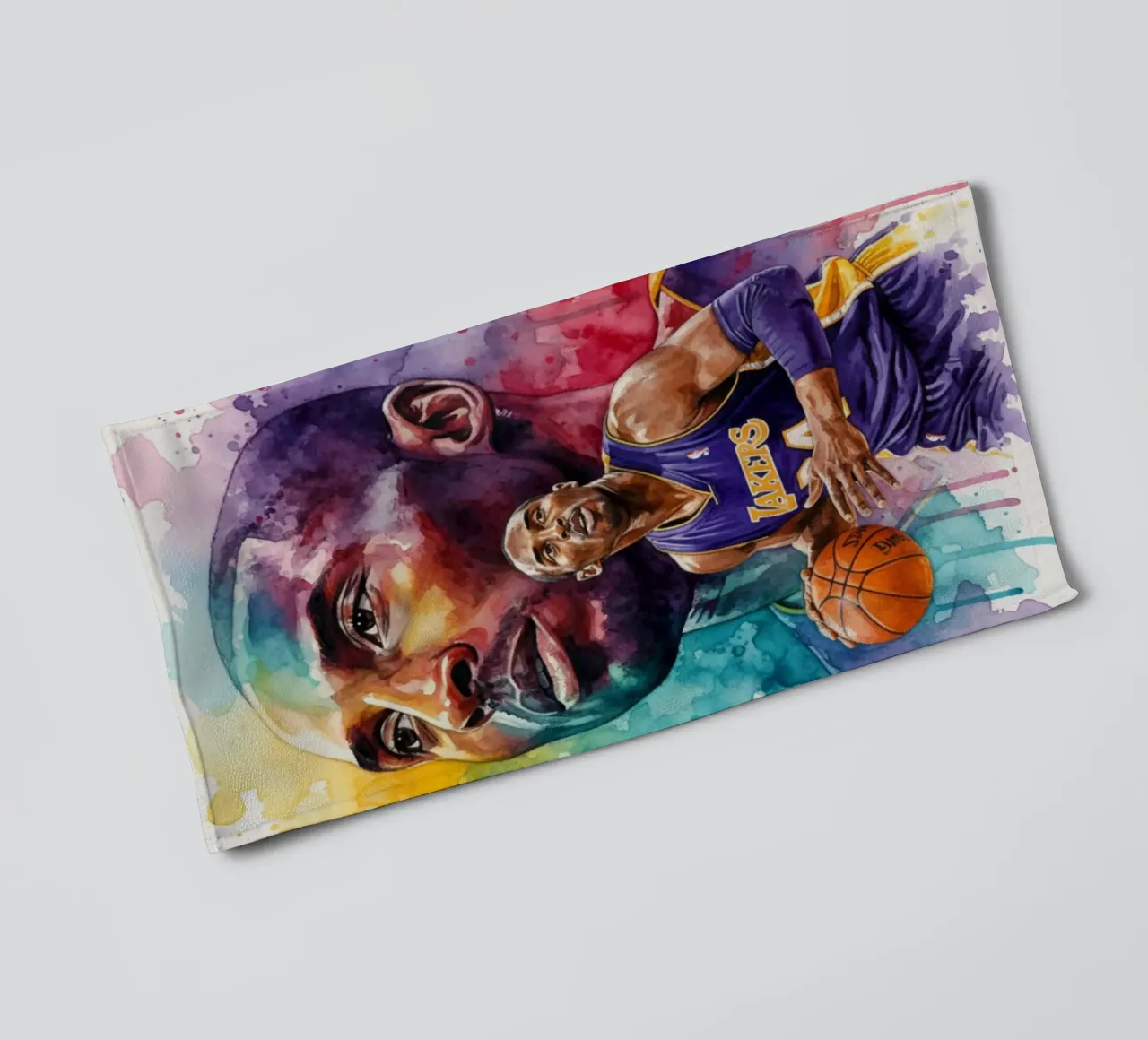 Kobe Bryant art abstrait coloré serviette de bain de Kalis